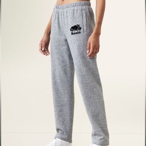ROOTS 🥬 sz M 6 8 sweatpants straight leg joggers Canadian salt & pepper gray!